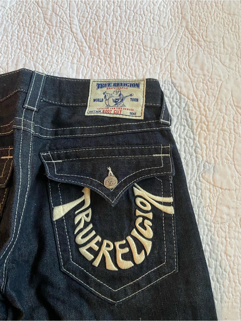 True Religion Vintage made in USA Men’s Black Bootcut w/ Contrast Stitching